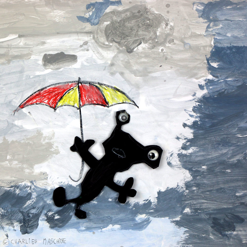 Umbrella – water colours; Charlie age 7